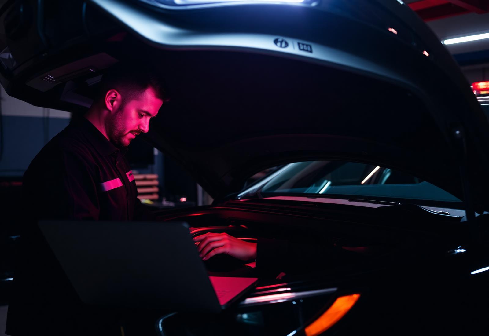 Mobile mechanic with diagnostic laptop